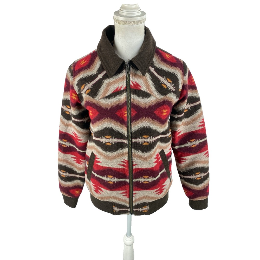 Powder River Panhandle Womens S Aztec Southwest Bomber Jacket Wool Blend